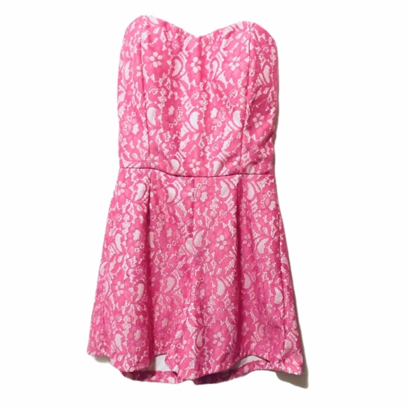 Strapless pink floral romper medium - Picture 1 of 3